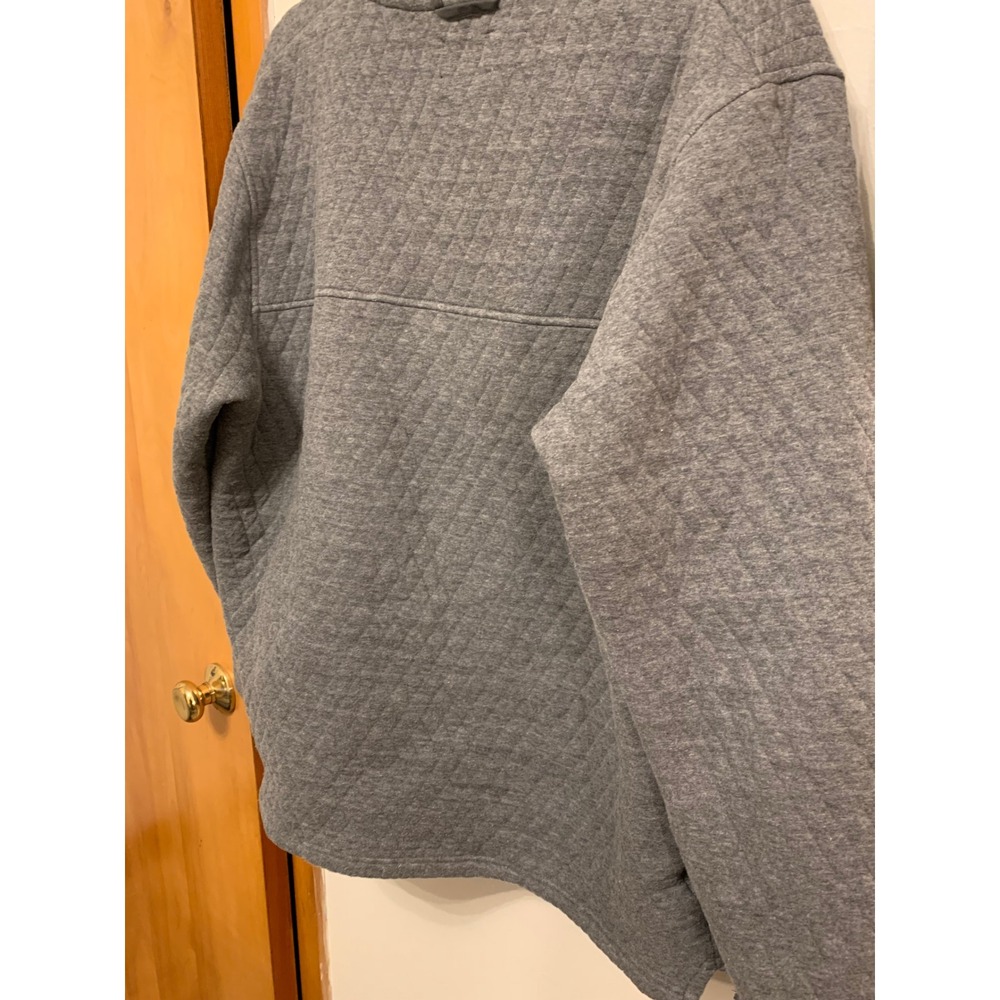 Pendleton Quilted Fleece Pullover Sweatshirt Gray… - image 7
